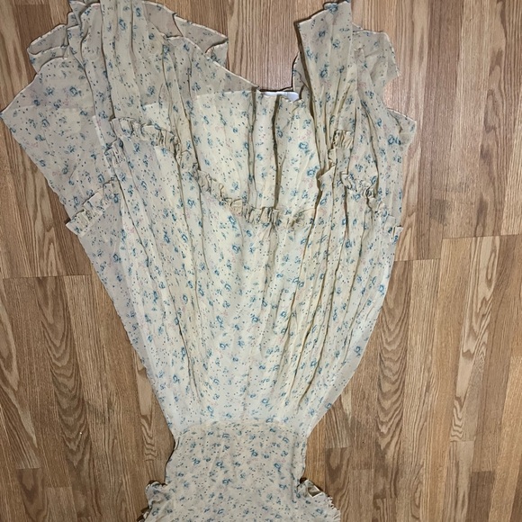 LOVESHACKFANCY Andie Silk Midi Dress Size 4 - Picture 9 of 10